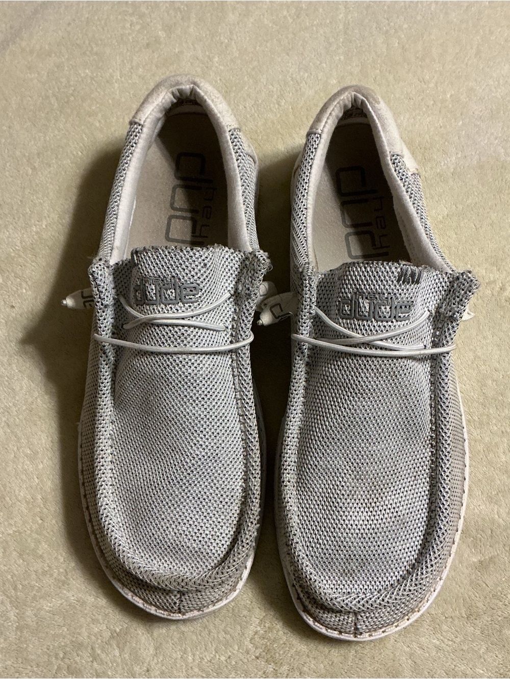 Hey Dude Men's Slip-On Mesh Loafers in Light Gray